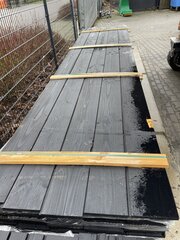 Ca. 50x Douglas veer en groef (zwart gecoat 2x), 18x185mm, lengte 400c